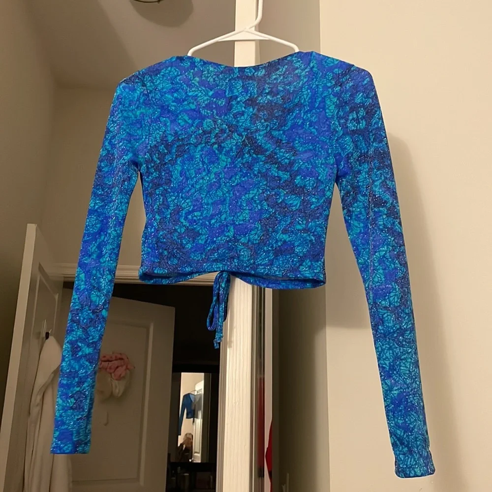UO Urban Renewal Remnants Ruched Glitter Pattern Top
